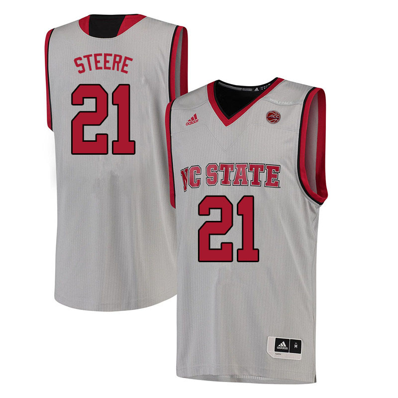 Men #21 Ian Steere NC State Wolfpack College Basketball Jerseys Sale-White